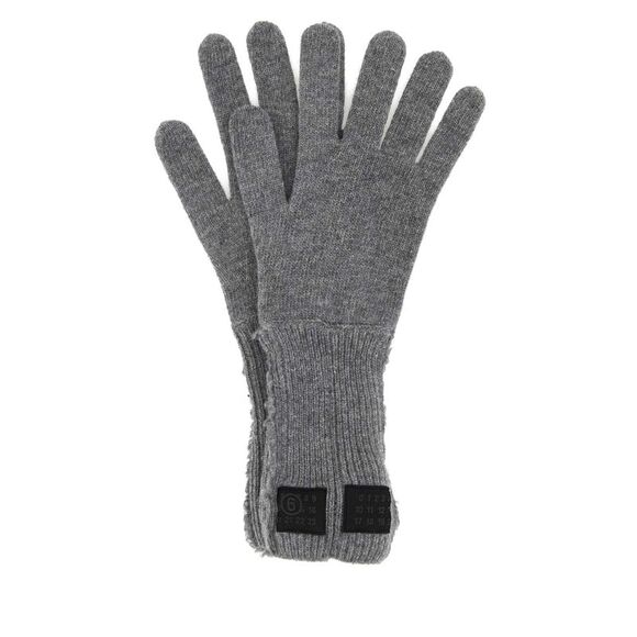 Mm6 Maison Margiela Women Grey Wool Blend Gloves